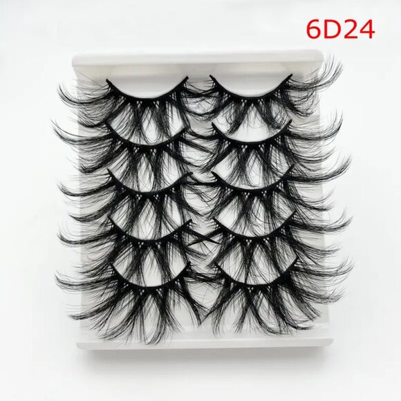 Other - 6D Fluffy Wispy Faux Mink Lashes With Pink Paper Box, Soft Band And Light Weight
